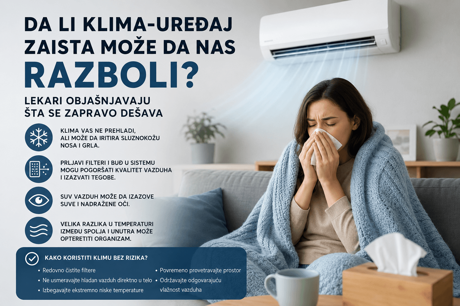 Da li klima-uređaj zaista može da nas razboli? Lekari objašnjavaju šta se zapravo dešava